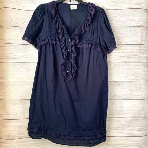 bailey blue Dresses & Skirts - Bailey Blue Boho Navy Dress. Ruffle V-neck. Large